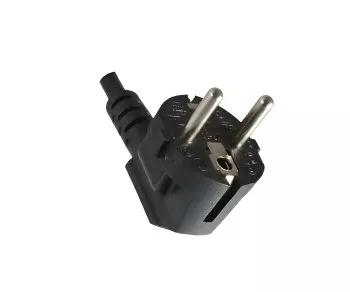 Power cable CEE 7/7 90° to C13 90° right, 1mm², VDE, black, length 5,00m